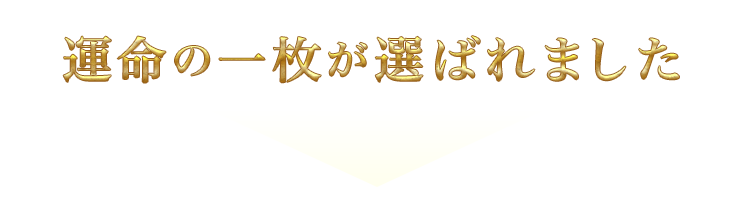 運命の一枚が選ばれました